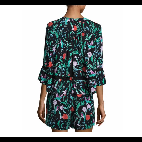 KATE SPADE Romper Jardin Crepe Floral NWT - Picture 2 of 2